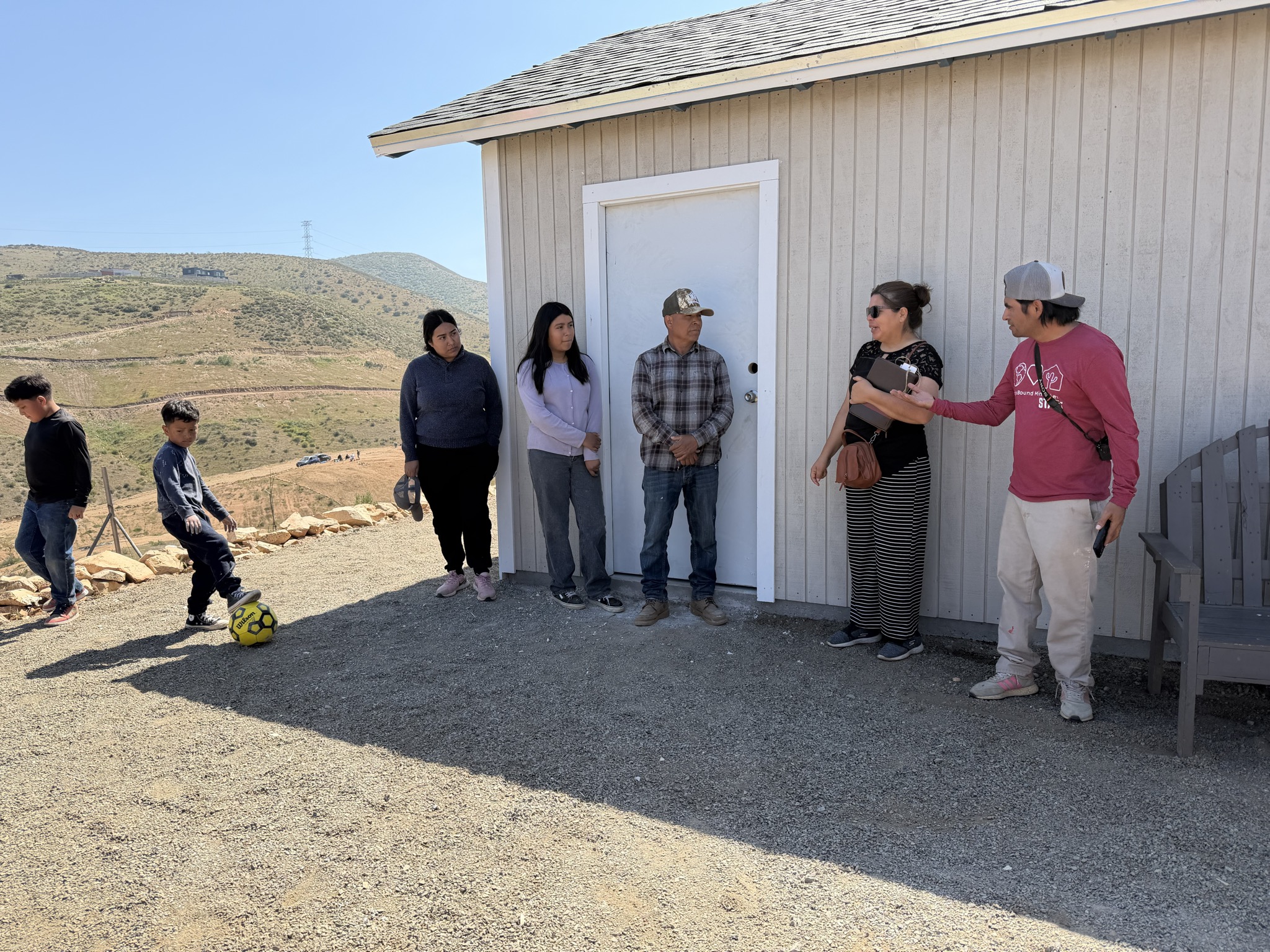 Family receiving their completed home