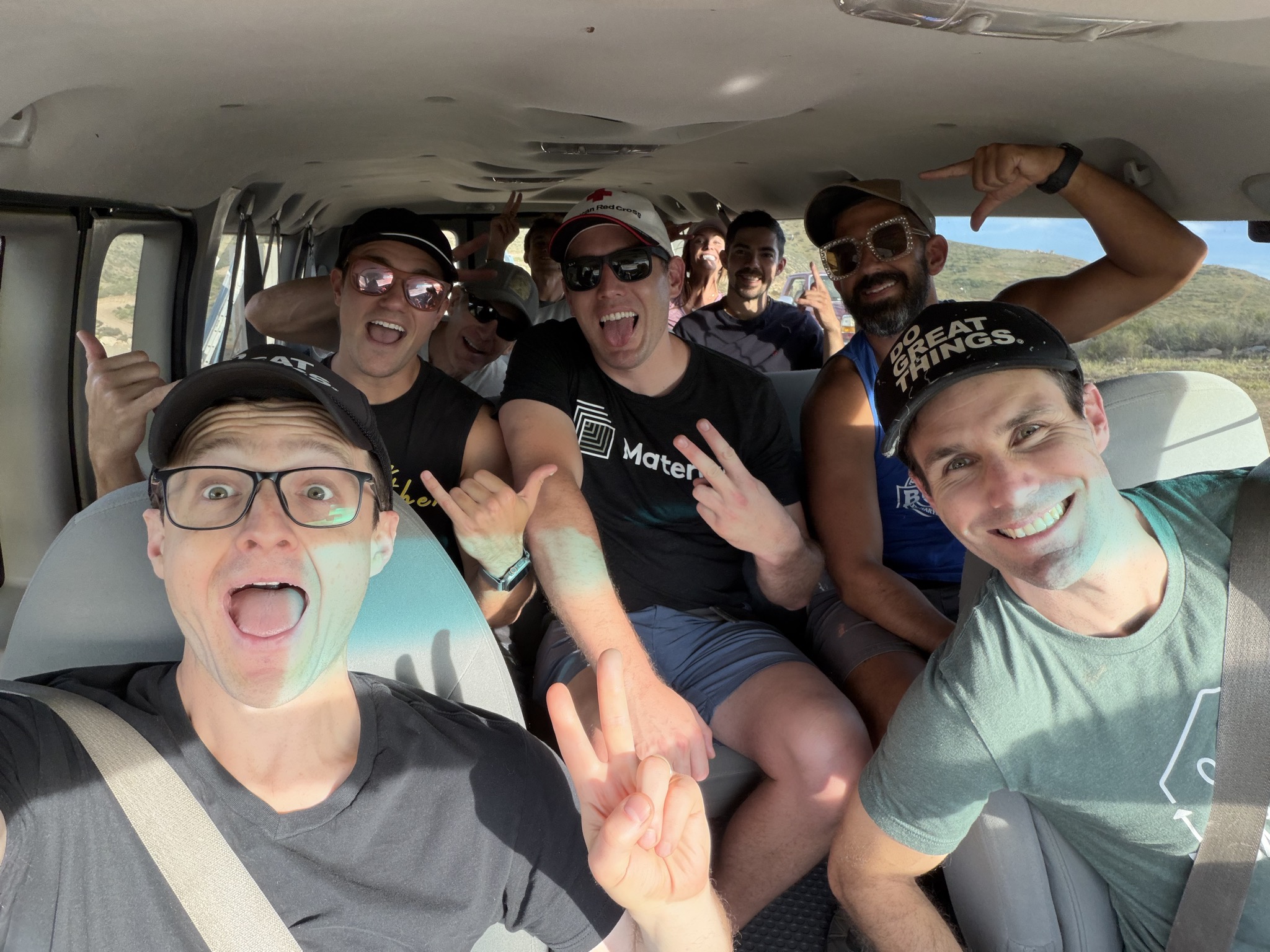 Team heading to the build site